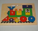 Tabla matrice cu figuri geometrice "Locomotiva". 