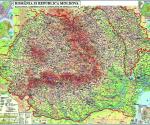 România şi R. Moldova. Harta fizica şi a resurselor. 2000x1400 mm