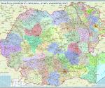 România şi R. Moldova. Harta administrativa. 2000x1400mm