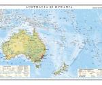 Australia şi Oceania. Harta economica. 1400x1000 mm